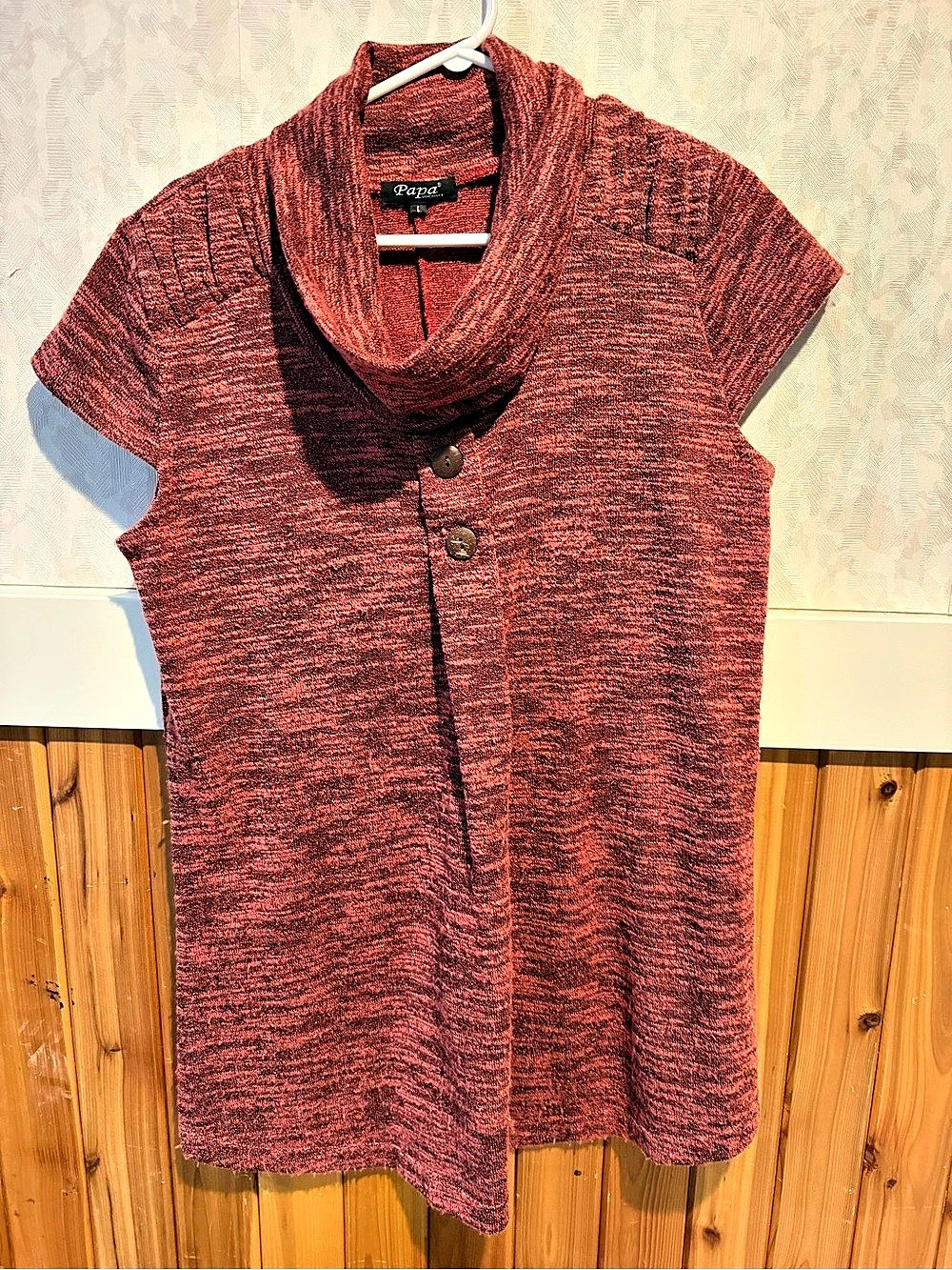Papa Cowl Neck tunic in Red Size Large